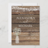 1つのQRコー素朴ド国のJarの結婚全て 招待状 (正面)