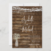 1つのQRコー素朴ド国のJarの結婚全て 招待状 (正面)