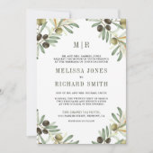 1つのQRコー葉ドにすべてオリーブフォーマル結婚 招待状 (正面)