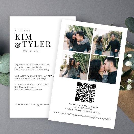 1つのQR RSVPフォト結婚式招待状で予算を設定