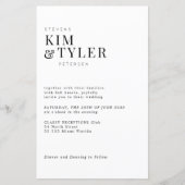 1つのQR RSVPフォト結婚式招待状で予算を設定 (正面)