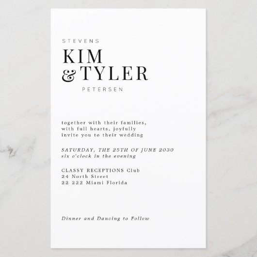 1つのQR RSVPフォト結婚式招待状で予算を設定 (正面)