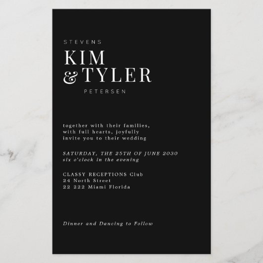 1つのQR RSVP結婚式招待状で写真すべてを予算に収める チラシ (正面)