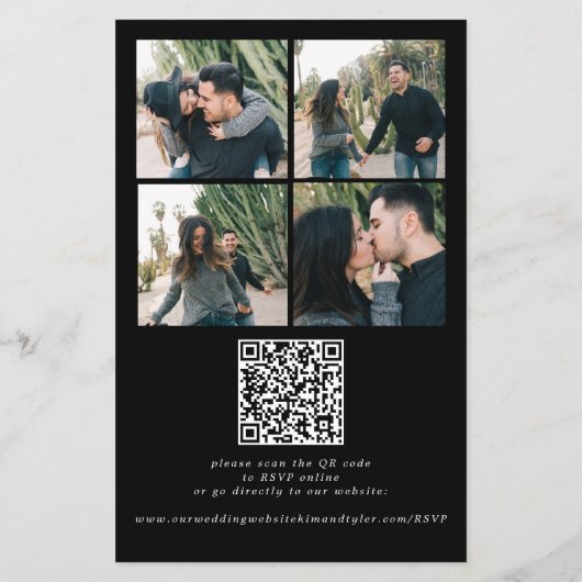 1つのQR RSVP結婚式招待状で写真すべてを予算に収める チラシ (裏面)