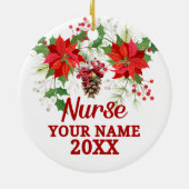 1つのRNメリーナース登録ナースクリスマス セラミックオーナメント (裏面)