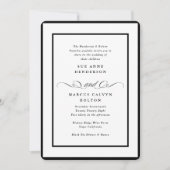 1つのRSVP詳細のブラックアンパサンド結婚 招待状 (正面)