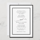 1つのRSVP詳細のブラックアンパサンド結婚 招待状 (正面)