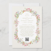 1つのRSVP詳細春アーキテクチャ結婚内 招待状 (裏面)