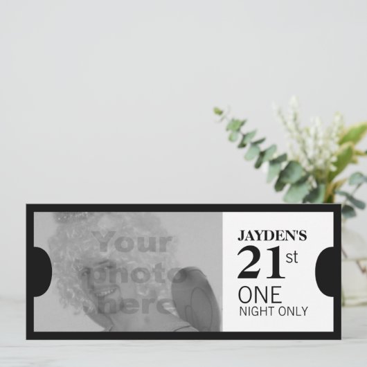 1つのVIP 21の誕生日パーティー写真招待状を許可 招待状 (スタンド正面)