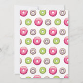 1つはスイートドーナツファースト誕生日紙吹雪 招待状 (裏面)