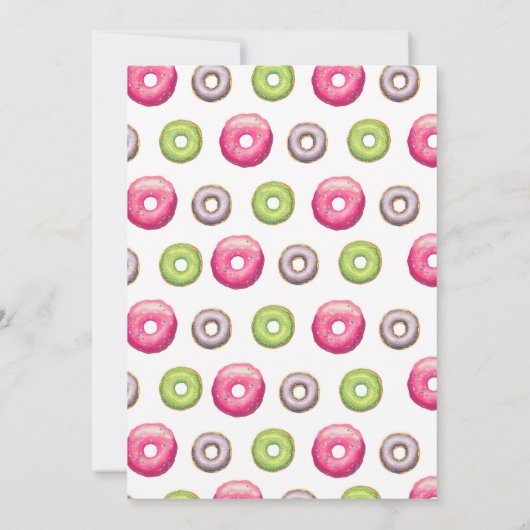 1つはスイートドーナツファースト誕生日紙吹雪 招待状 (裏面)