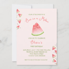 1つはメロンのスイカ誕生日招待状 招待状