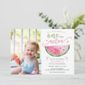 1つはメロンのスイカ誕生日招待状 招待状 (スタンド正面)