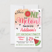 1つはメロンのパーティー誕生日招待状 招待状 (正面)