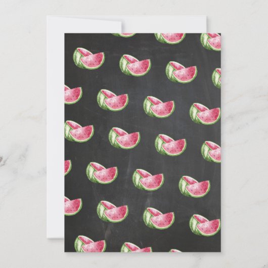 1つはメロンスイカ最初の誕生日招待状 招待状 (裏面)