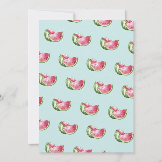 1つはメロンスイカ最初の誕生日招待状 招待状 (裏面)