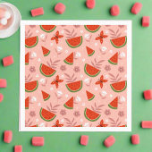 1つはメロンスイカ蝶の誕生日 スタンダードカクテルナプキン