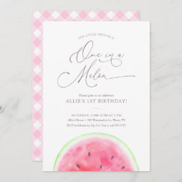 1つはメロンスイカ1st誕生日パーティーの招待 招待状