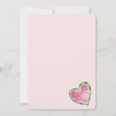 1つはメロン小さな女の子最初の誕生日招待状 招待状 (裏面)