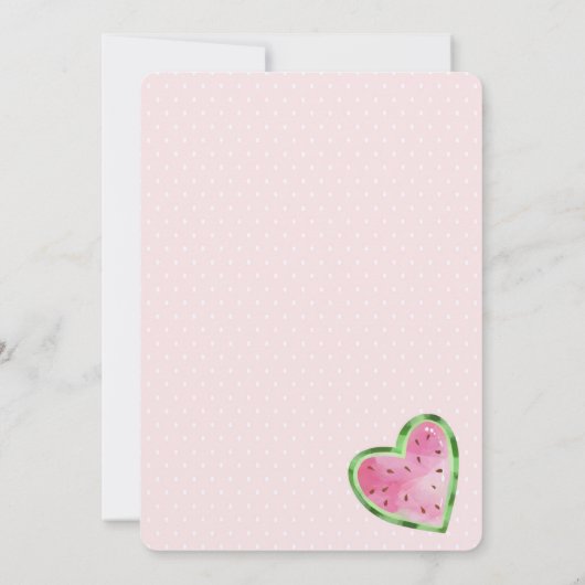 1つはメロン小さな女の子最初の誕生日招待状 招待状 (裏面)