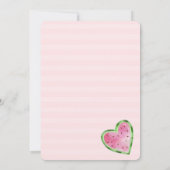 1つはメロン小さな女の子最初の誕生日招待状 招待状 (裏面)