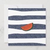 1つはメロン1歳の誕生日パーティースイカ サンキューカード (裏面)