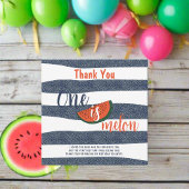 1つはメロン1歳の誕生日パーティースイカ サンキューカード