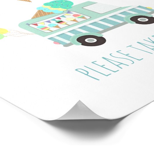 1つは甘いアイスクリームサインを取って下さい ポスター (角)