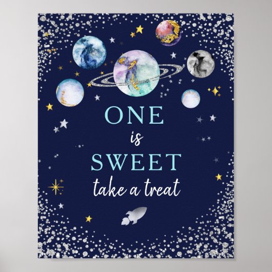 1つは甘いテイクアトリート宇宙銀河系誕生日 ポスター (正面)