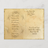 1つを結婚する茶によって汚されるヴィンテージ-日付を救って下さい 案内ポストカード (裏面)