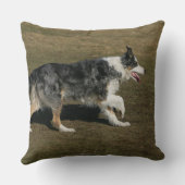 1つを走っているボーダーコリー クッション (裏面)