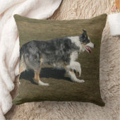 1つを走っているボーダーコリー クッション (ブランケット)