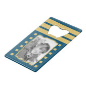 1つカスタマイズの写真を愛するパパ金ゴールドブルー クレジットカード栓抜き (裏面アングル)