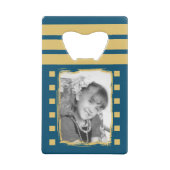 1つカスタマイズの写真を愛するパパ金ゴールドブルー クレジットカード栓抜き (裏面)