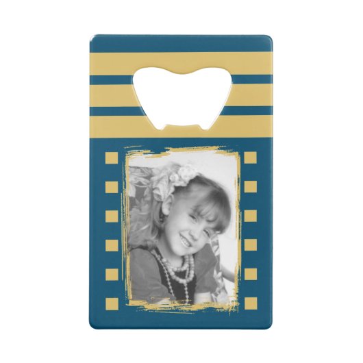 1つカスタマイズの写真を愛するパパ金ゴールドブルー クレジットカード栓抜き (裏面)