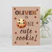 1つクールのCookieの最初の誕生日 招待状 (スタンド正面)