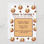 1つクールのCookieの最初の誕生日 招待状 (裏面)