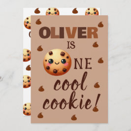 1つクールのCookieの最初の誕生日 案内状