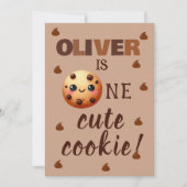 1つクールのCookieの最初の誕生日 案内状 (正面)