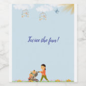 1つプラス1つは2倍のおもしろいツインベイビーシャワー ワインラベル (シングルラベル)