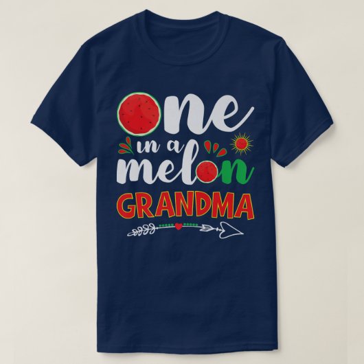 1つメロンおばあちゃんおもしろいスイカおばあちゃん Tシャツ (デザイン正面)