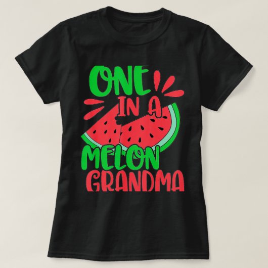 1つメロンおばあちゃんスイカおばあちゃん夏 Tシャツ (デザイン正面)