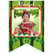 1つメロンかわいいスイカに1つ誕生日の写真 バンティングフラッグ (第1の旗)