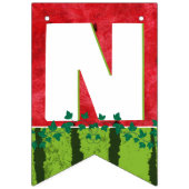 1つメロンかわいいスイカに1つ誕生日の写真 バンティングフラッグ (第3の旗)