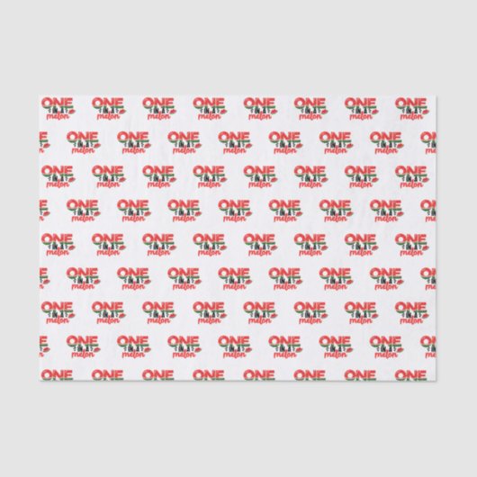 1つメロンかわいいスイカ最初の誕生日 薄葉紙 (正面)