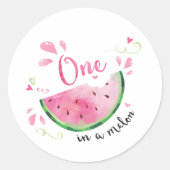 1つメロンの最初の誕生日スイカ封筒 ラウンドシール (正面)