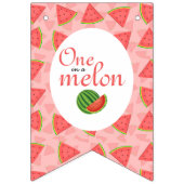 1つメロンの1つ最初の誕生日スイカ写真 バンティングフラッグ (第1の旗)