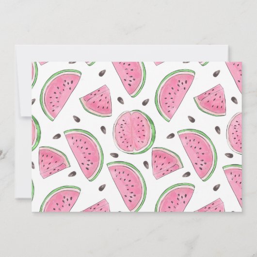 1つメロンの1つ最初の誕生日スイカ写真 招待状 (裏面)