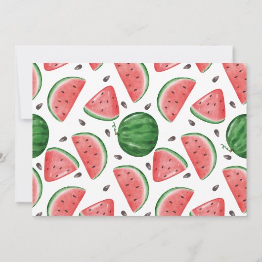 1つメロンの1つ最初の誕生日スイカ写真 招待状 (裏面)