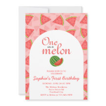 1つメロンの1つ最初の誕生日スイカ写真